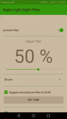 Night Light Sight Filter - Protect your Eyes android App screenshot 1