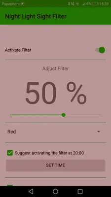 Night Light Sight Filter - Protect your Eyes android App screenshot 2